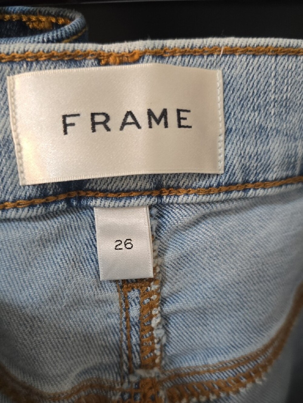 Frame Le Sleek Straight Leg Blue Jeans high-rise denim Classic Essential - Picture 8 of 10